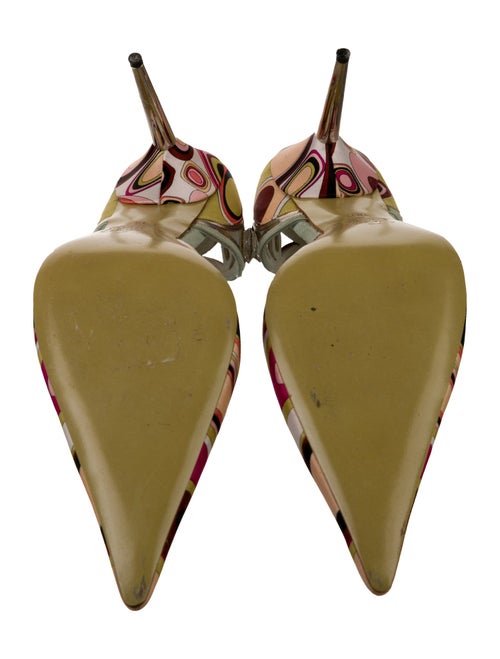 Emilio Pucci Satin Printed D'Orsay Pumps