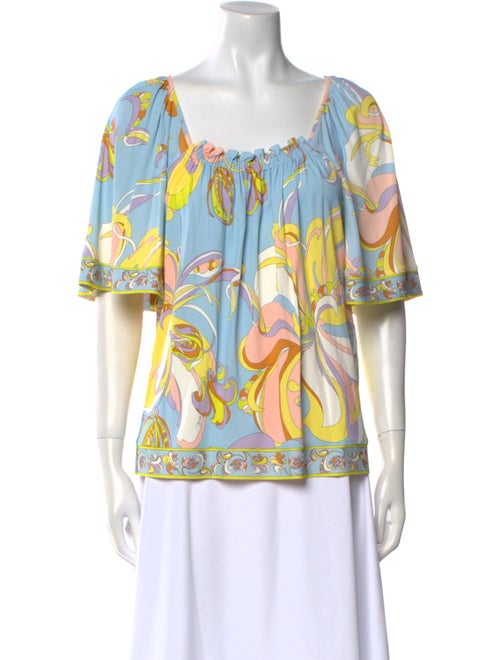 Emilio Pucci Printed Scoop Neck Blouse