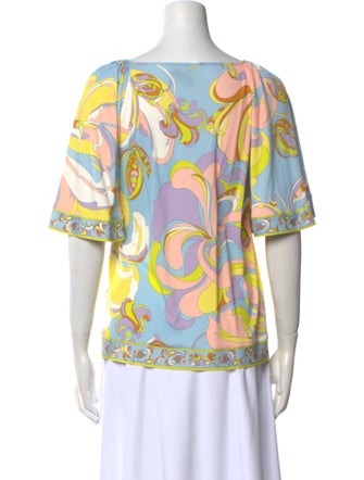 Emilio Pucci Printed Scoop Neck Blouse