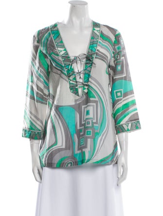 Emilio Pucci Printed V-Neck Tunic