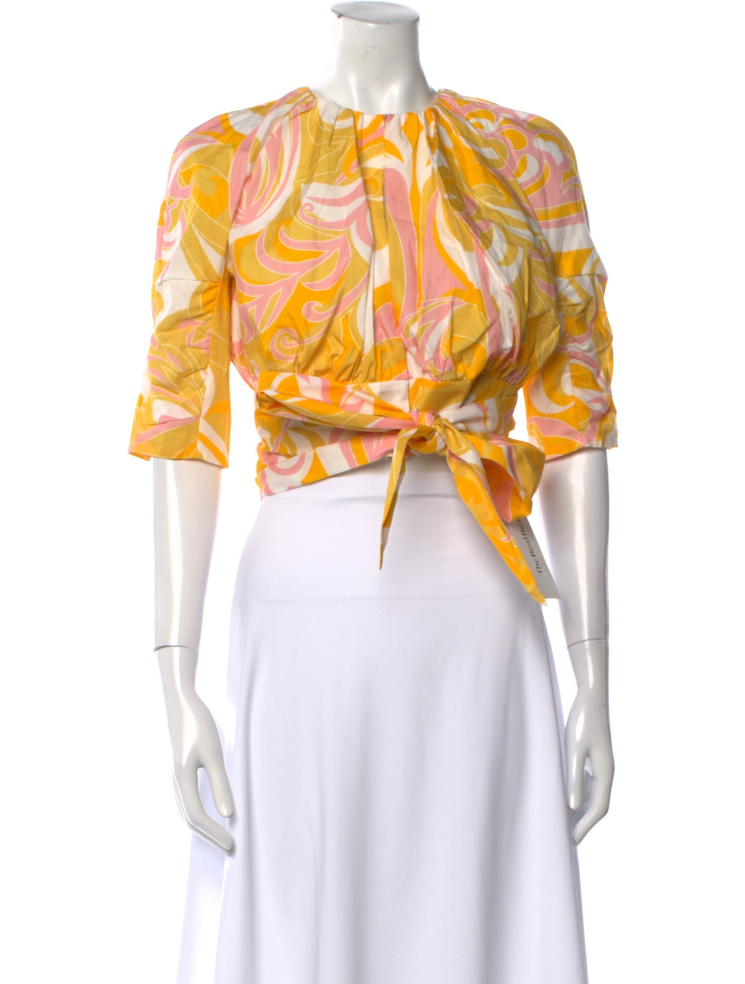 Emilio Pucci Floral Print Crew Neck Crop Top