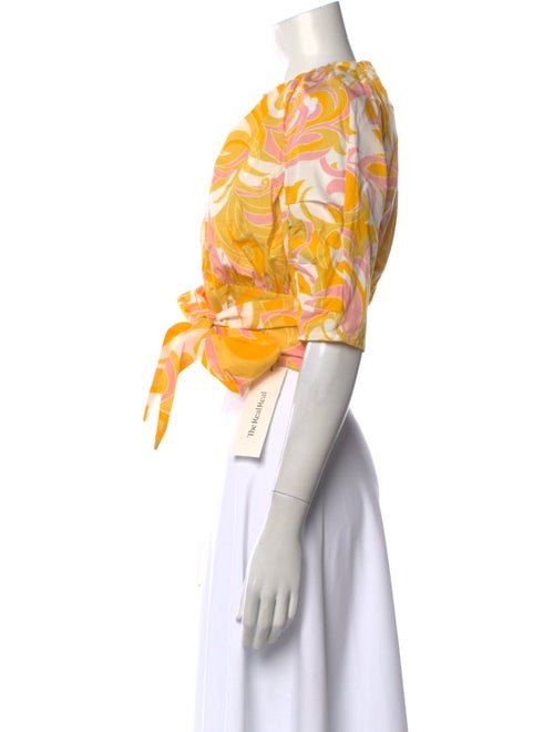 Emilio Pucci Floral Print Crew Neck Crop Top