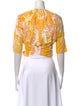 Emilio Pucci Floral Print Crew Neck Crop Top