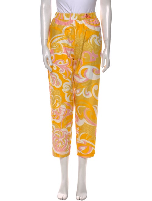 Emilio Pucci Floral Print Straight Leg Pants