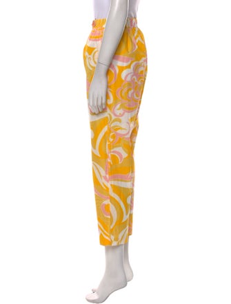 Emilio Pucci Floral Print Straight Leg Pants