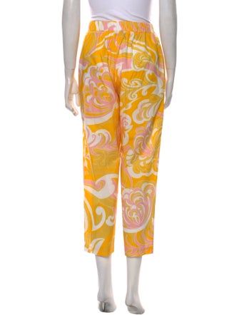 Emilio Pucci Floral Print Straight Leg Pants