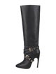 Emilio Pucci Leather Studded Accents Boots
