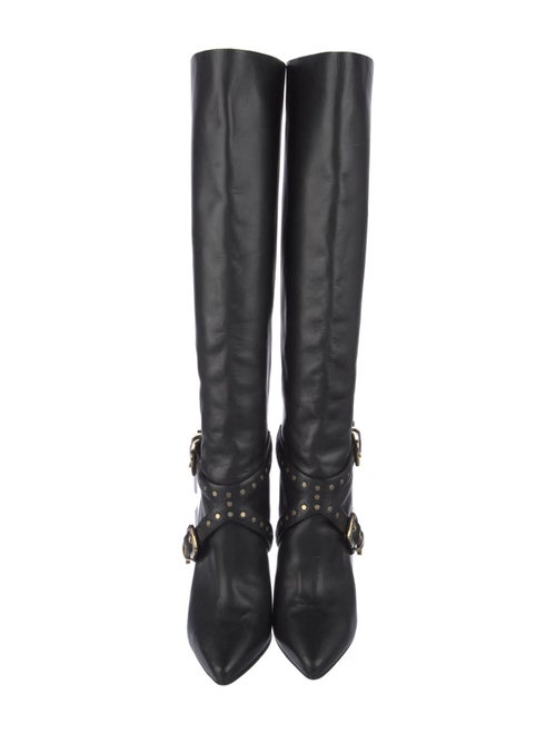 Emilio Pucci Leather Studded Accents Boots