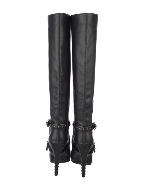 Emilio Pucci Leather Studded Accents Boots