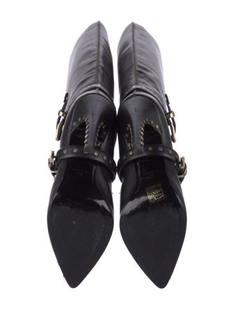 Emilio Pucci Leather Studded Accents Boots