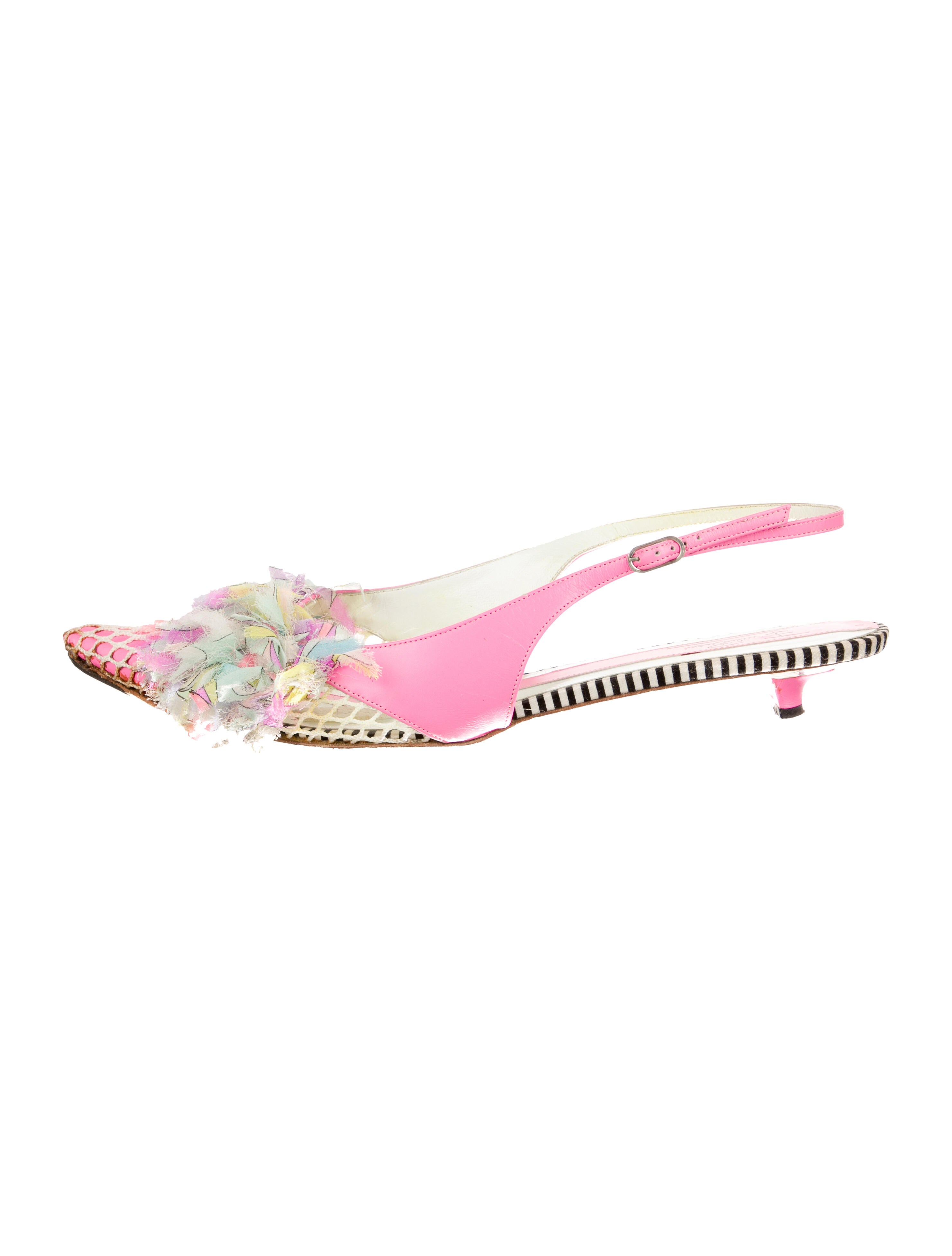 Emilio Pucci Mesh Printed Slingback Pumps
