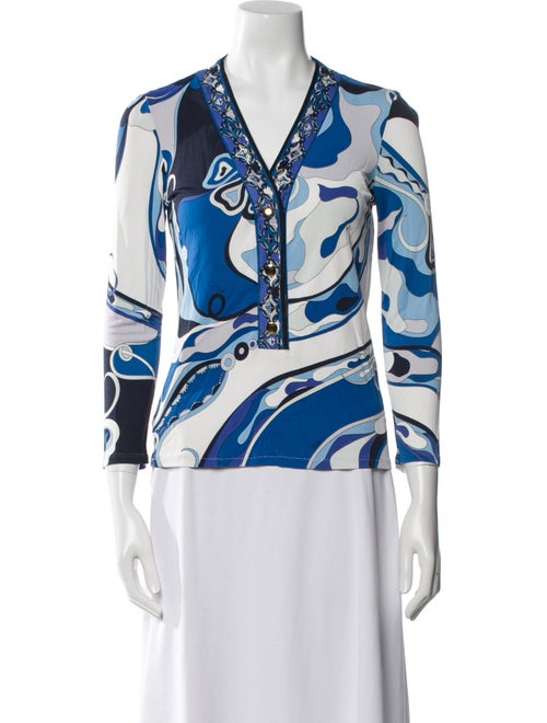 Emilio Pucci Printed V-Neck Top