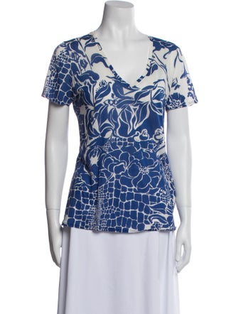 Emilio Pucci Printed V-Neck T-Shirt