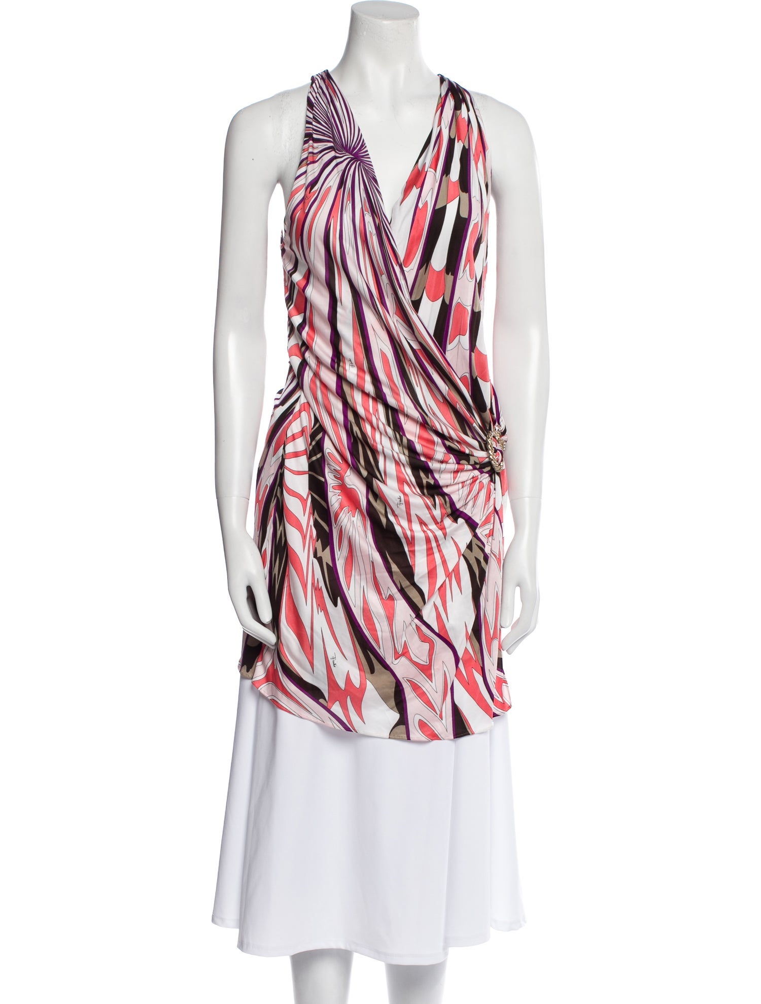 Emilio Pucci Printed Cowl Neck Tunic