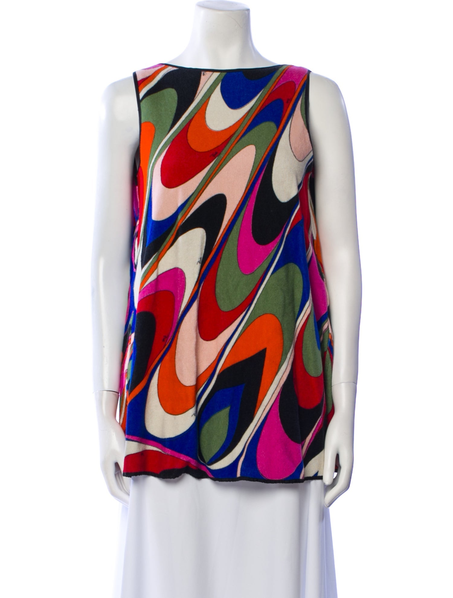 Emilio Pucci Printed Bateau Neckline Tunic