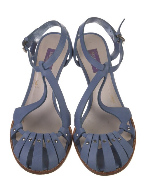 Emilio Pucci Leather T-Strap Pumps