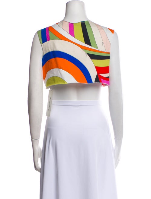 Emilio Pucci Striped V-Neck Crop Top