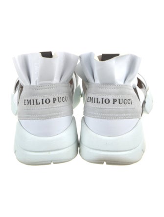 Emilio Pucci Suede Colorblock Pattern Sneakers