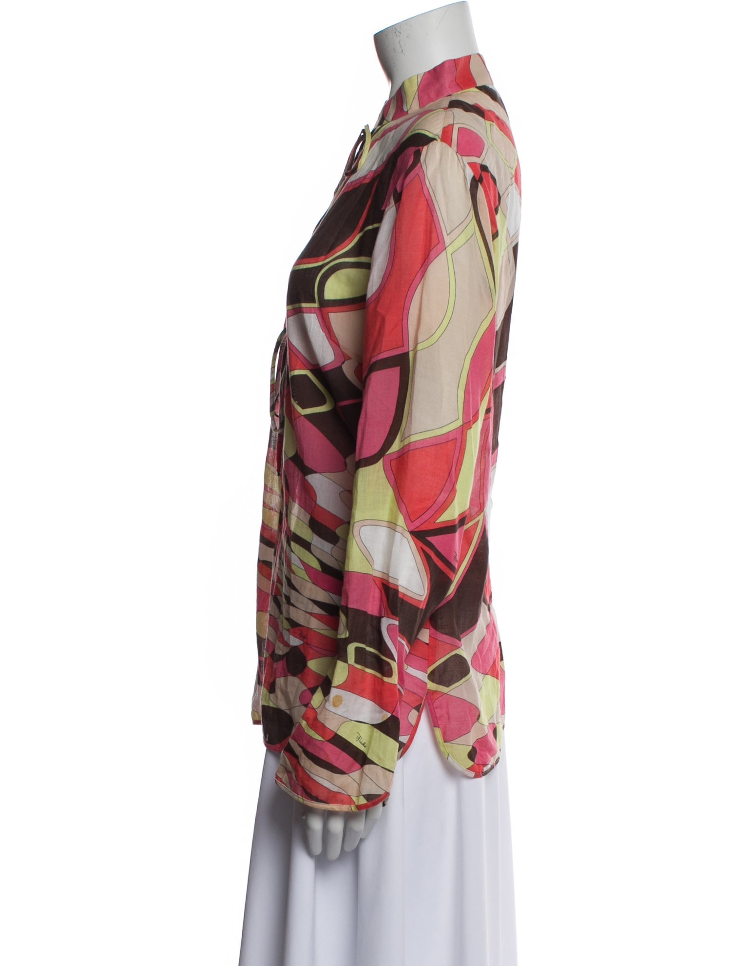 Emilio Pucci Printed Mock Neck Blouse
