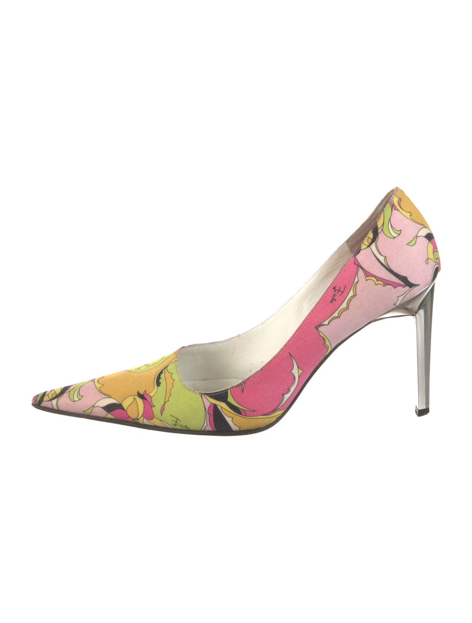 Emilio Pucci Satin Printed Pumps