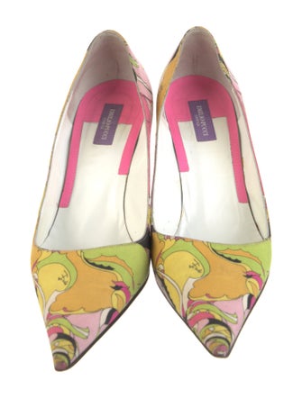 Emilio Pucci Satin Printed Pumps
