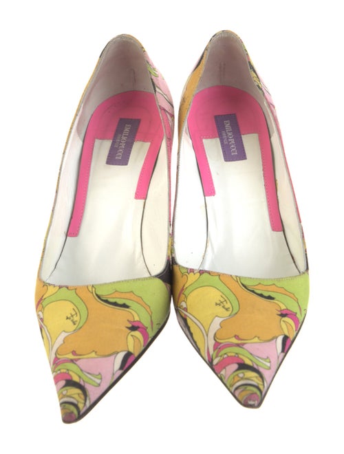 Emilio Pucci Satin Printed Pumps