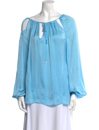 Emilio Pucci Silk Scoop Neck Blouse