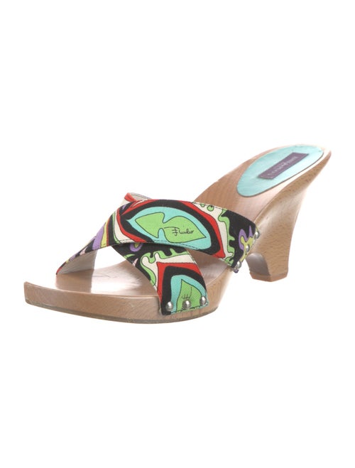 Emilio Pucci Printed Studded Accents Slides