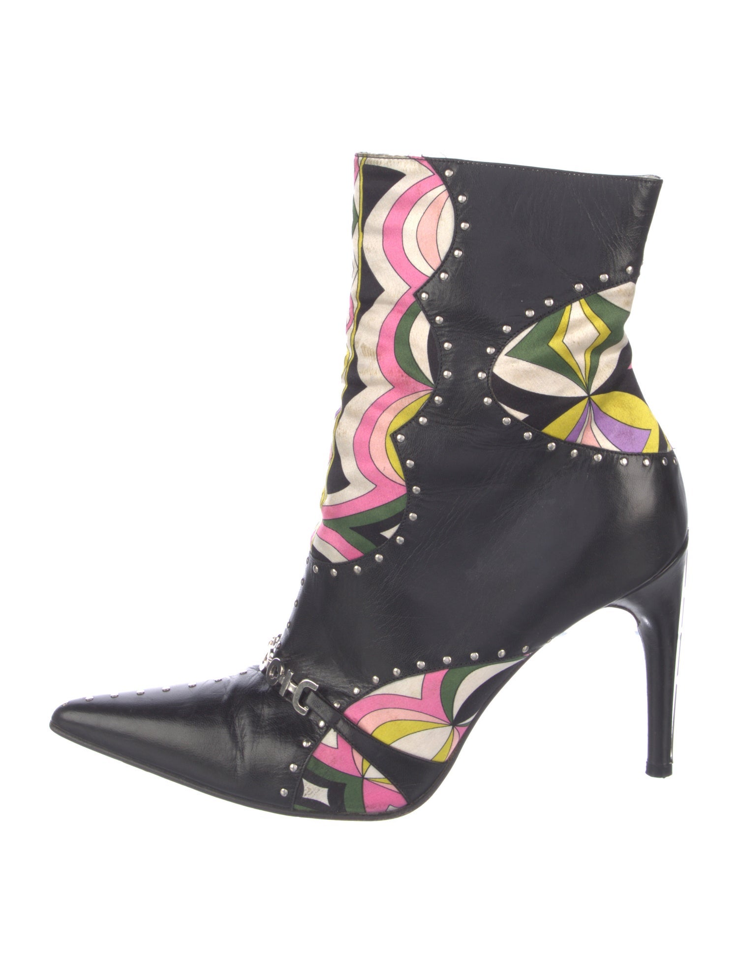 Emilio Pucci Leather Printed Boots