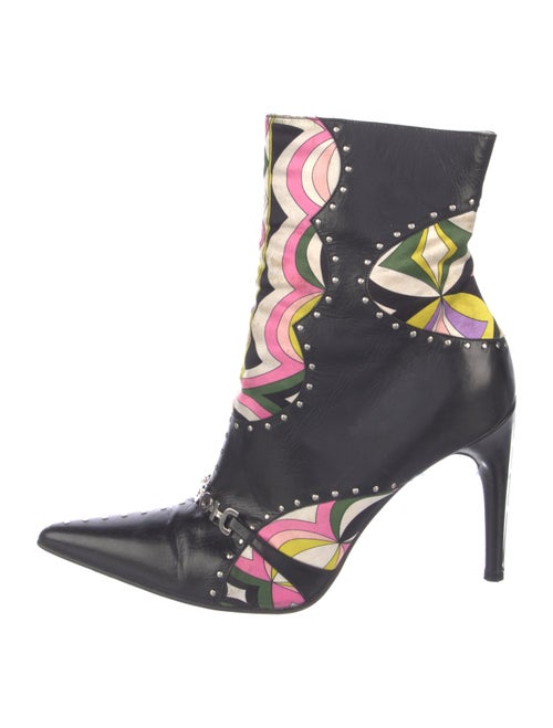 Emilio Pucci Leather Printed Boots