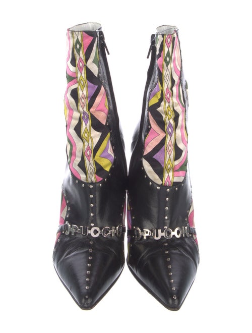 Emilio Pucci Leather Printed Boots