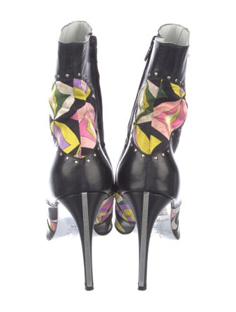 Emilio Pucci Leather Printed Boots