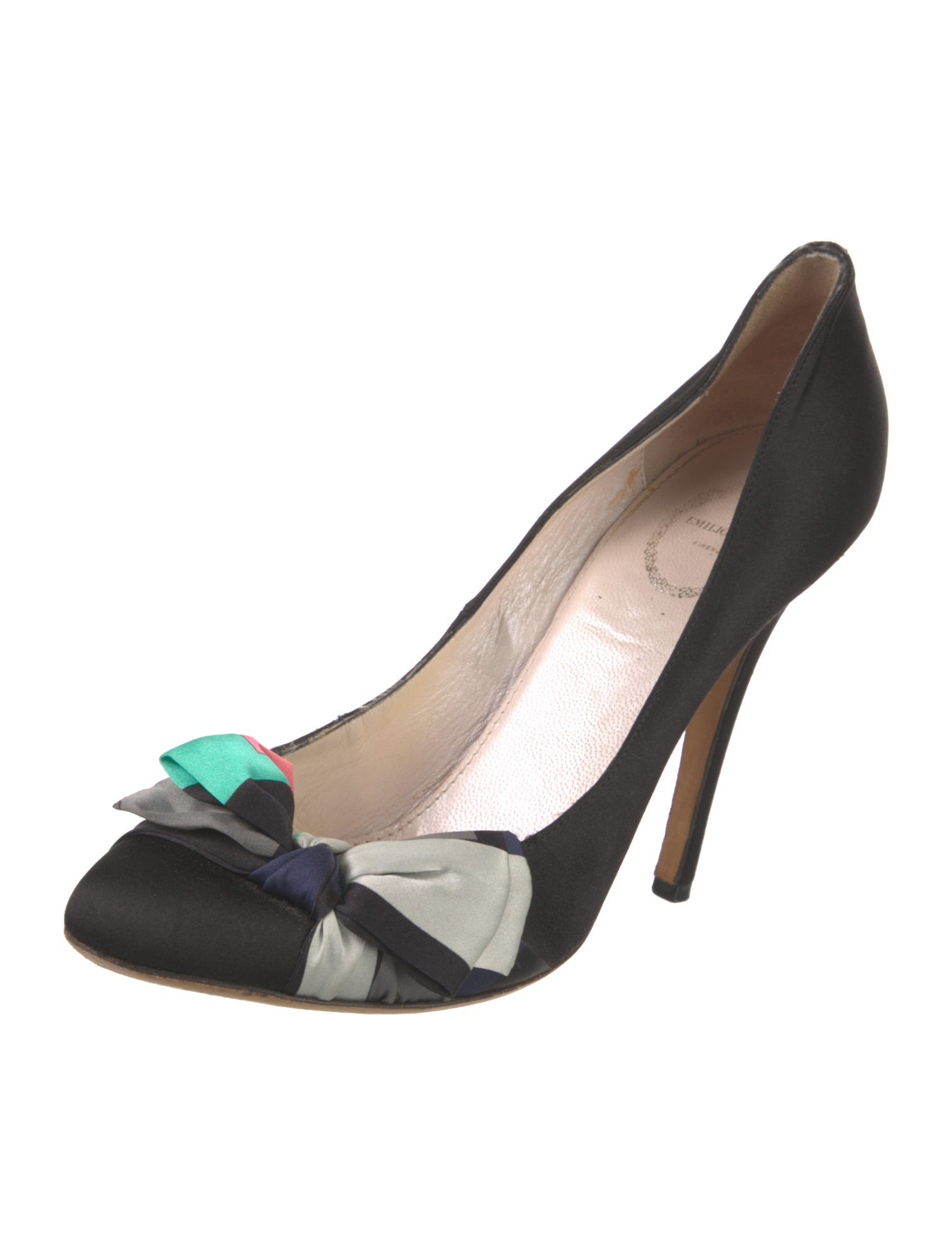 Emilio Pucci Satin Printed Pumps