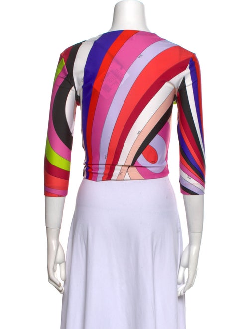 Emilio Pucci Striped V-Neck Crop Top