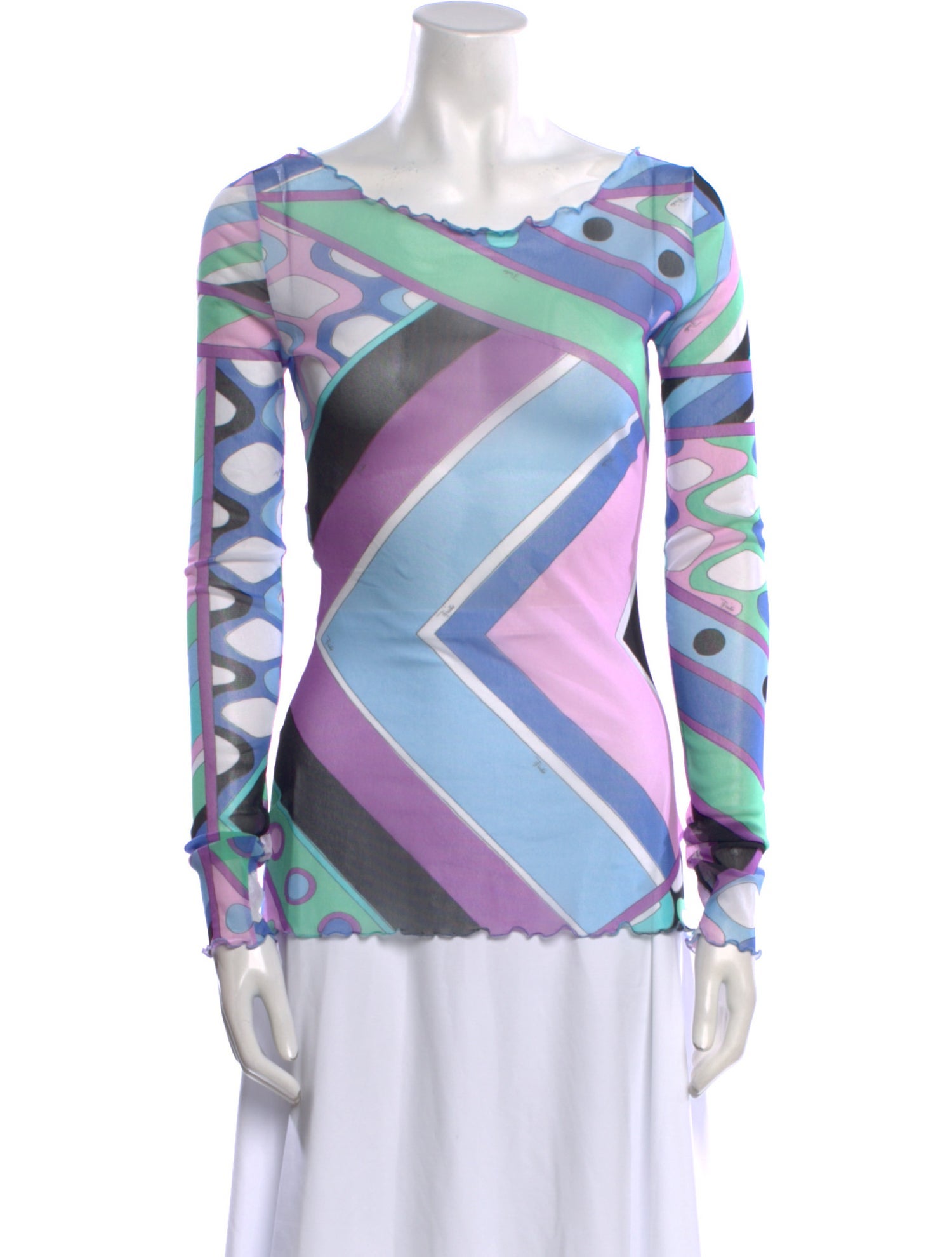 Emilio Pucci Printed Bateau Neckline Tunic