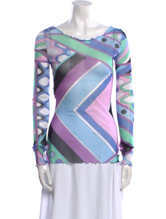 Emilio Pucci Printed Bateau Neckline Tunic