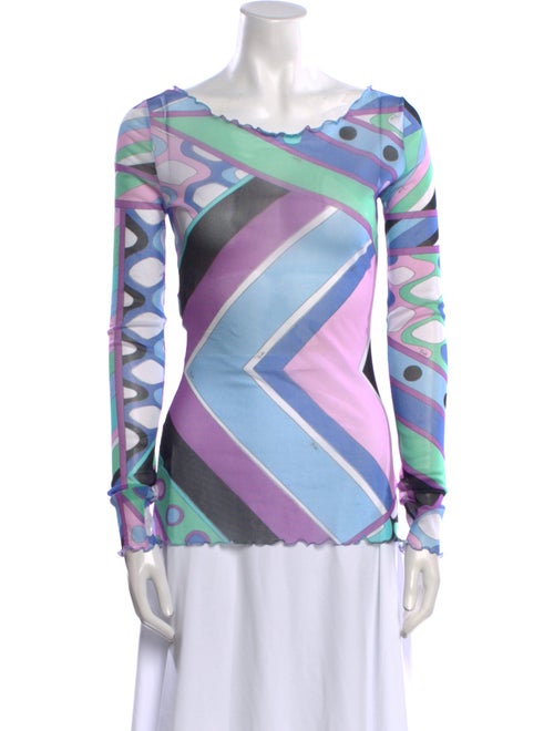 Emilio Pucci Printed Bateau Neckline Tunic