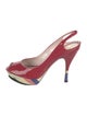 Emilio Pucci Patent Leather Printed Slingback Pumps