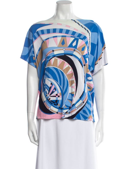 Emilio Pucci Graphic Print Bateau Neckline T-Shirt