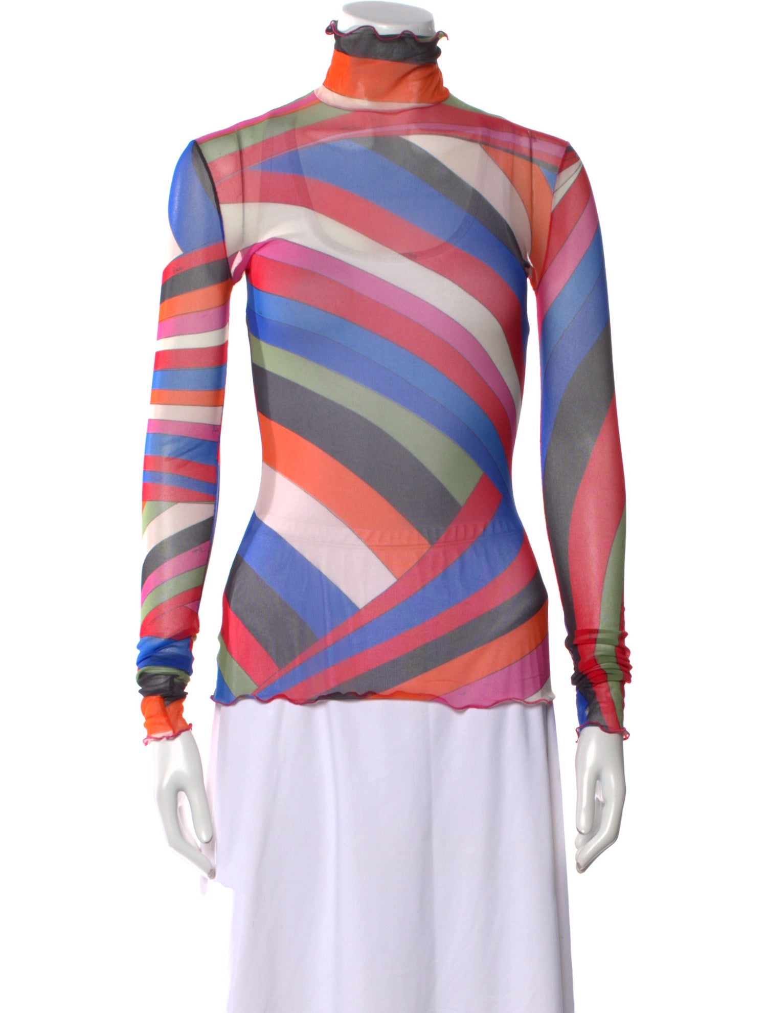 Emilio Pucci Striped Turtleneck Top