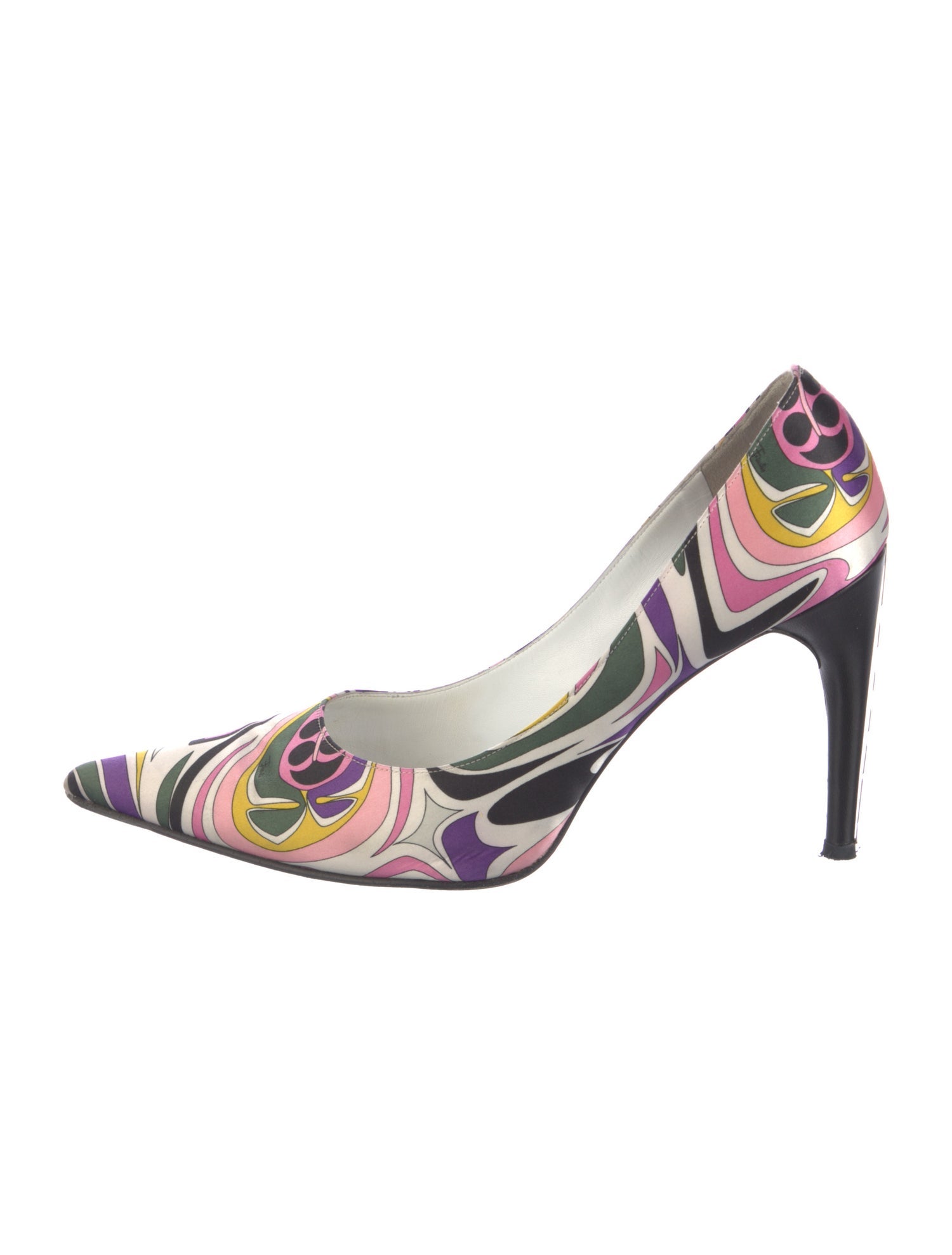 Emilio Pucci Satin Printed Slingback Pumps