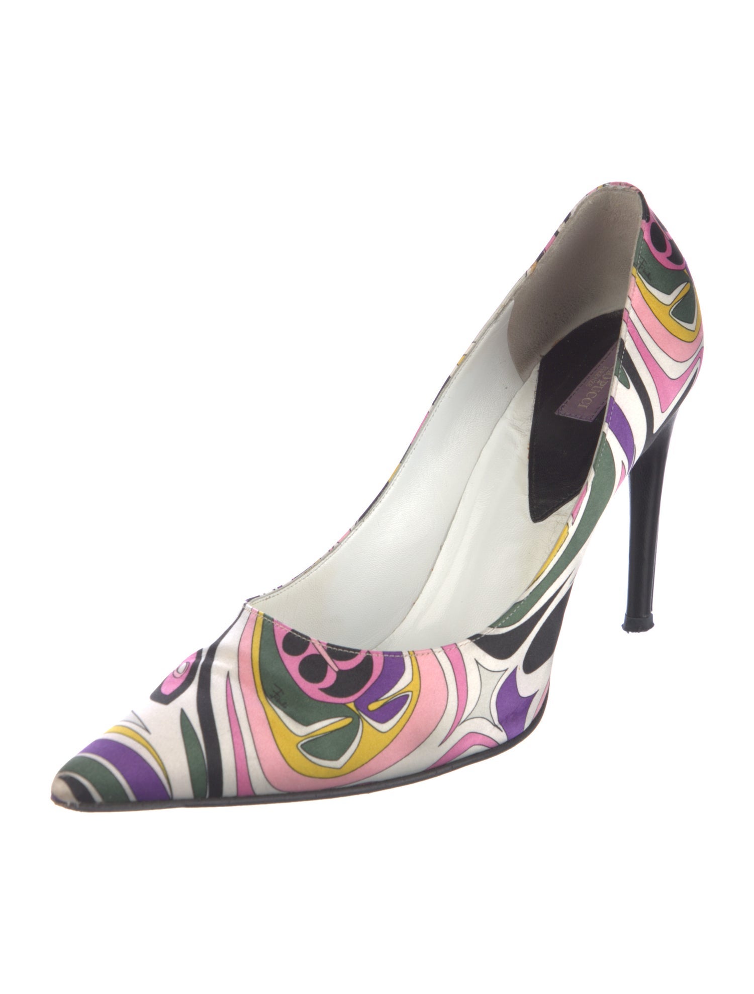 Emilio Pucci Satin Printed Slingback Pumps