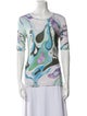Emilio Pucci Printed Bateau Neckline T-Shirt