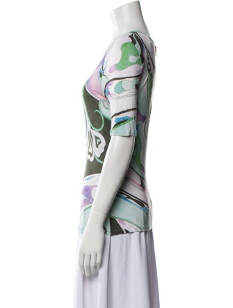Emilio Pucci Printed Bateau Neckline T-Shirt
