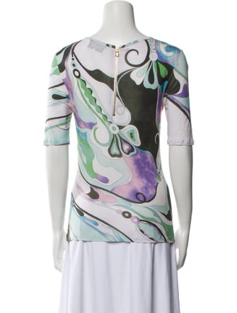 Emilio Pucci Printed Bateau Neckline T-Shirt