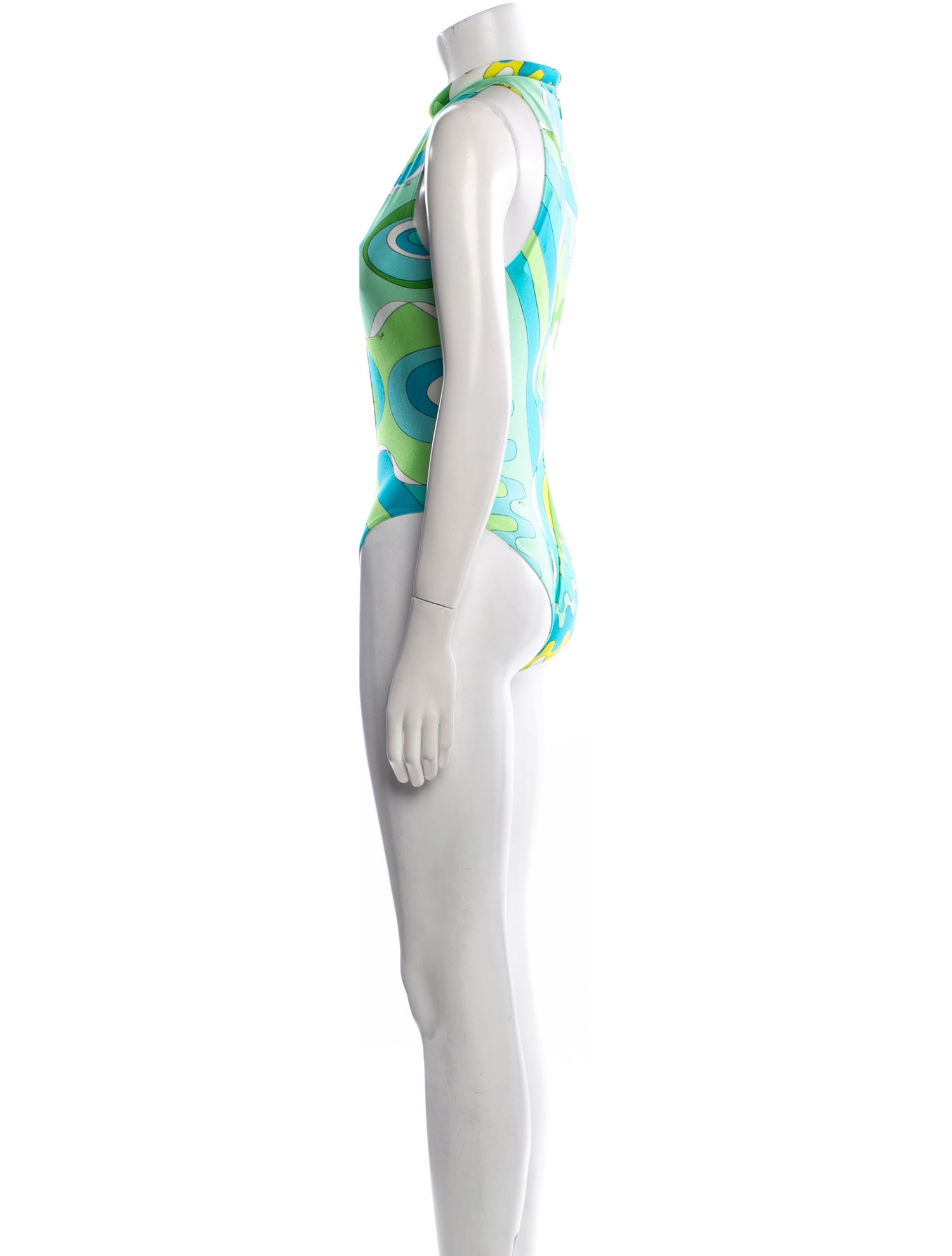 Emilio Pucci Printed Cutout Accent One-Piece w/ Tags
