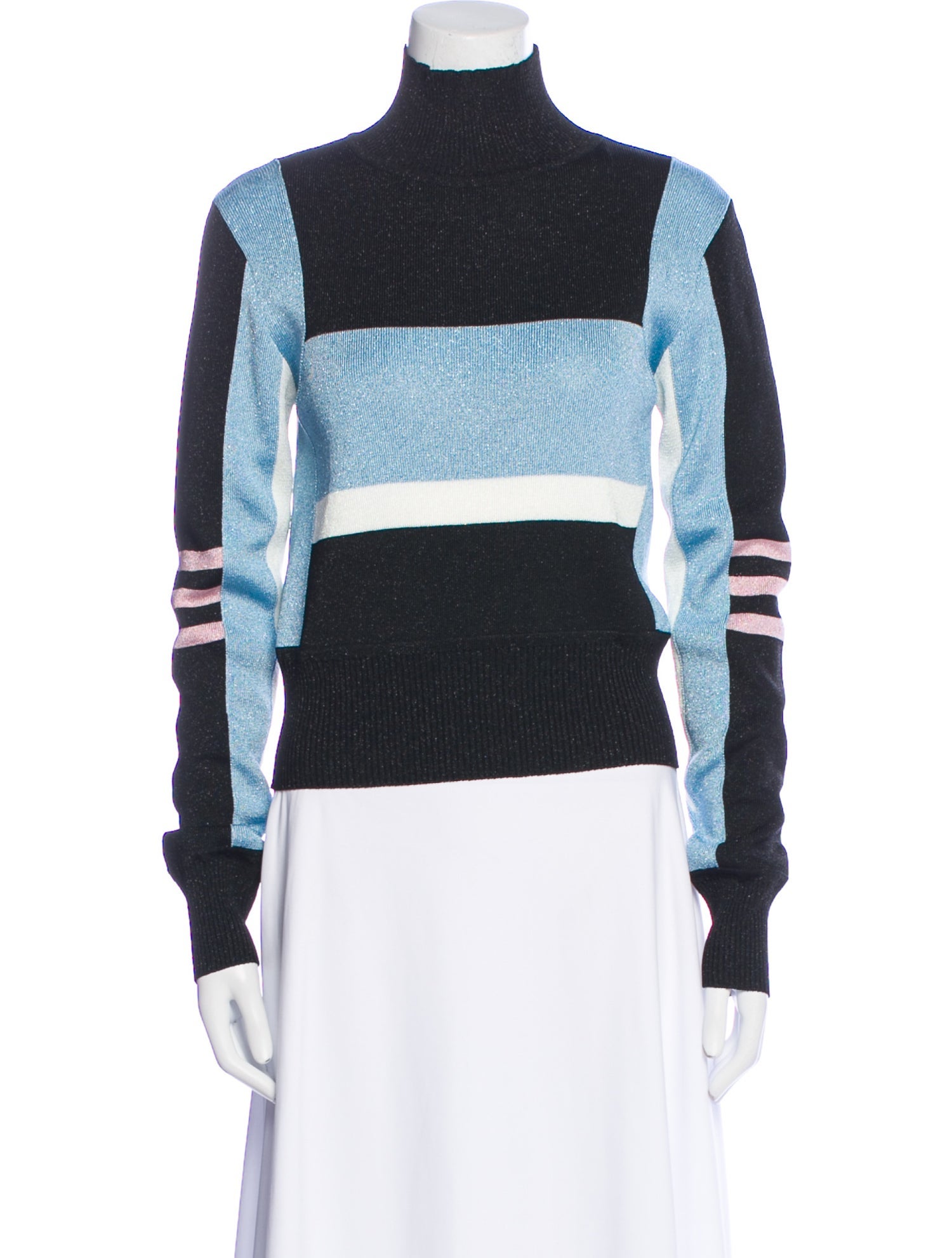 Emilio Pucci Colorblock Pattern Turtleneck Sweatshirt