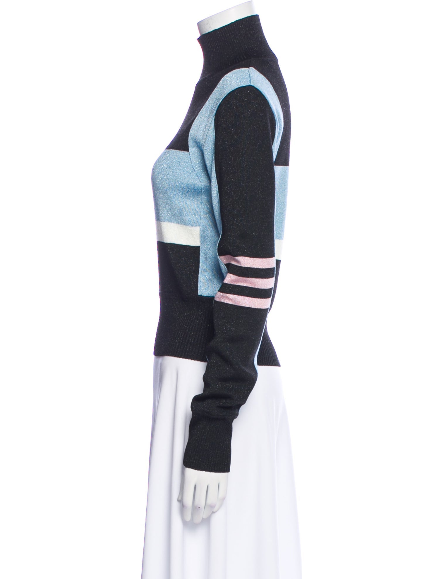 Emilio Pucci Colorblock Pattern Turtleneck Sweatshirt
