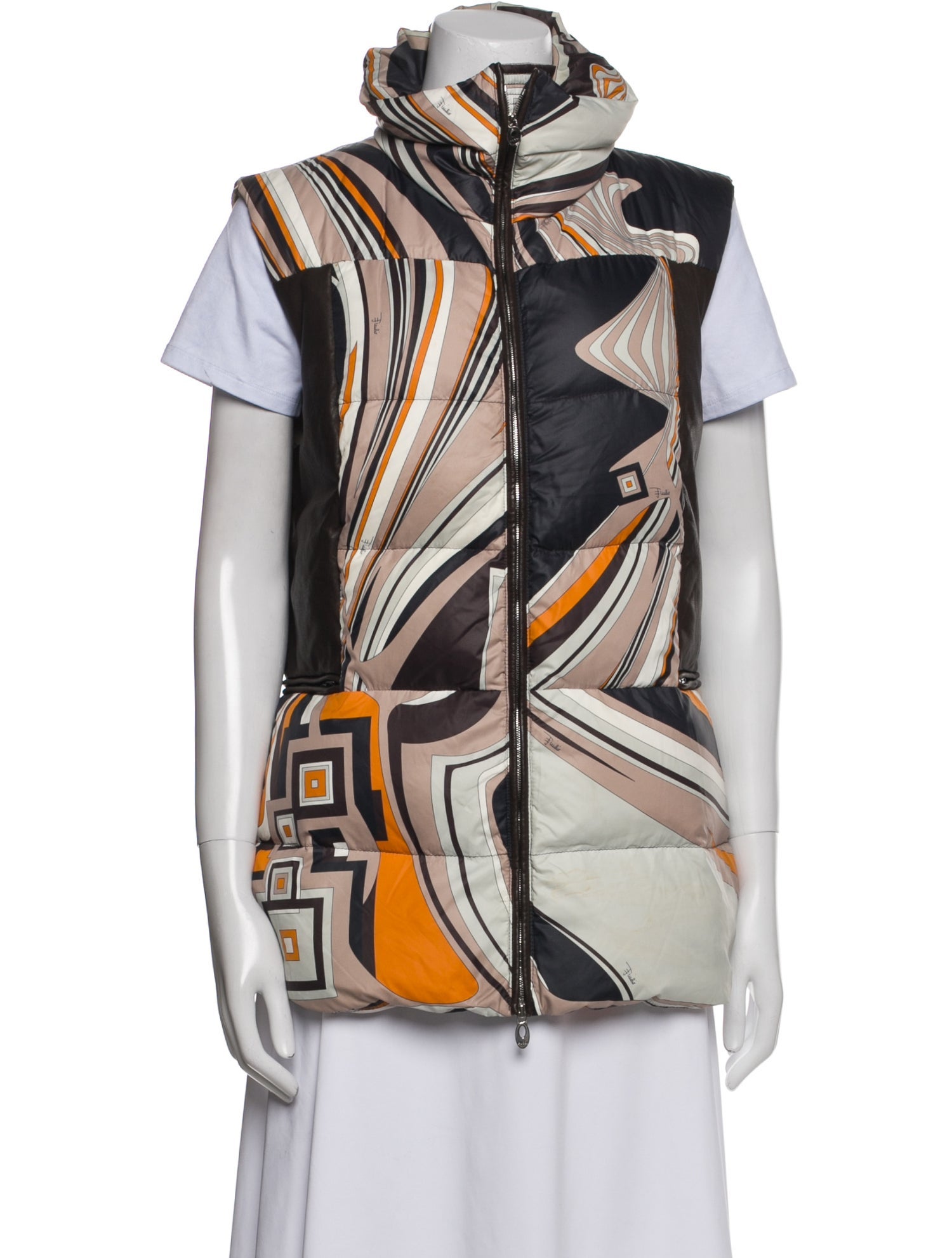 Emilio Pucci Nylon Striped Down Jacket