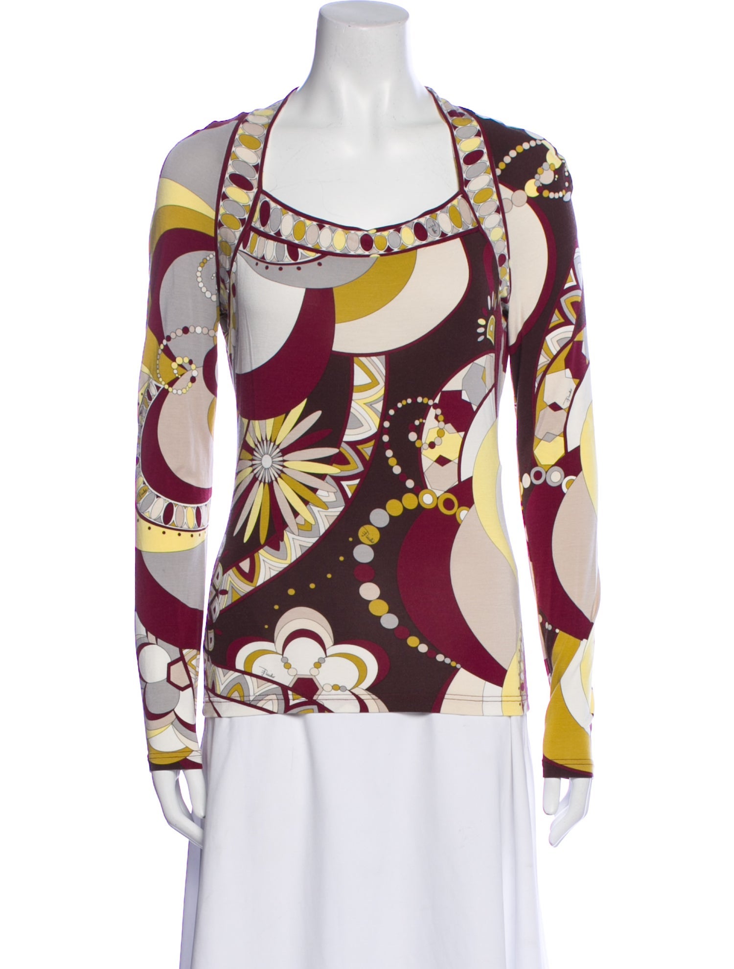 Emilio Pucci Printed Scoop Neck Top